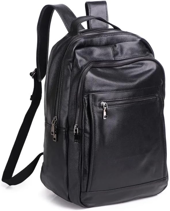 Genuine Leather Backpack for Men with 15.6 inch Laptop Compartment