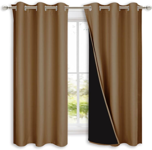 NICETOWN 100% Blackout Short Curtains for Total Light Control