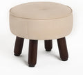 13in Small Foot Stool Ottoman Round Faux Leather Foot Rest - Compact