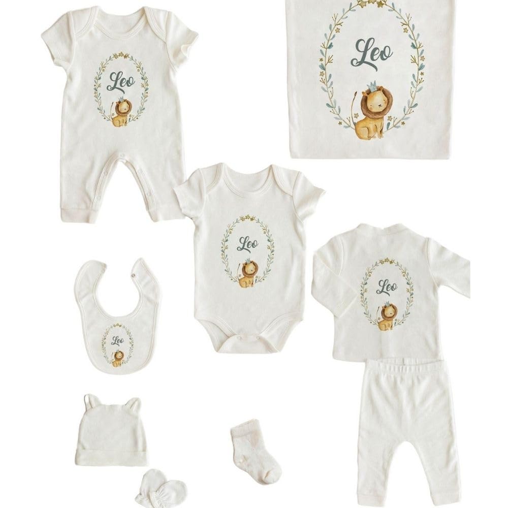 Lilabio Baby 100% Organic Cotton Personalized Coming Home Set