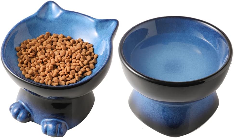 Nihow Elevated Cat/Dog Bowls Set for Healthy Eating & Style