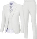 Men's Suit 3 Piece Slim Fit Tuxedo Set for Men - Two Button Look