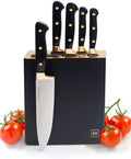 Black and Gold Knife Set with Block - 6-Piece Luxe Kitchen Knives