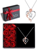 Rose Heart Initial Necklace for Women - Gift Boxed Keepsake