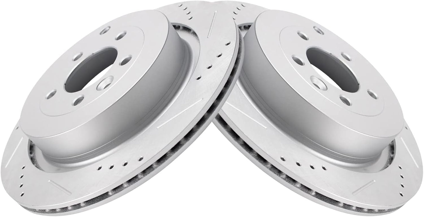 TRQ Rear Performance Brake Rotors Set for Land Rover Vehicles