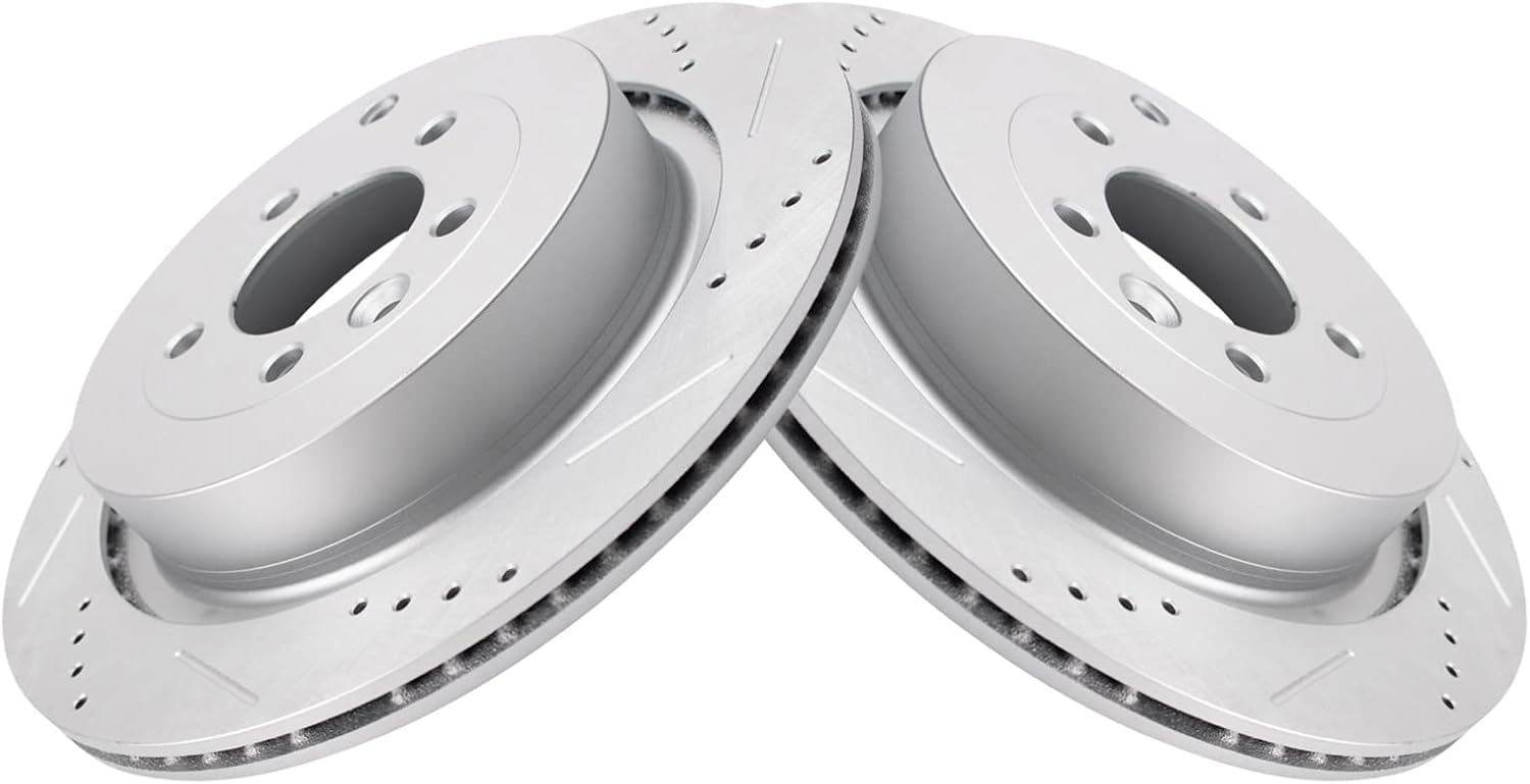 TRQ Rear Performance Brake Rotors Set for Land Rover Vehicles