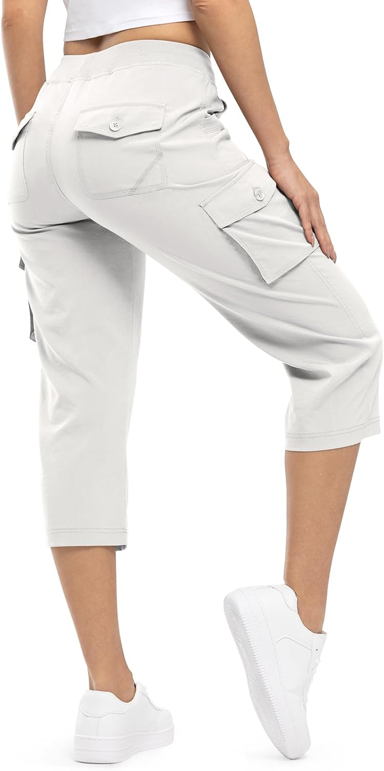 TBMPOY Womens Cargo Capris Lightweight Hiking Pants for Summer