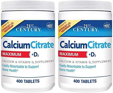 21st Century Calcium Citrate Plus D3 Maximum Tablets for Bone Health
