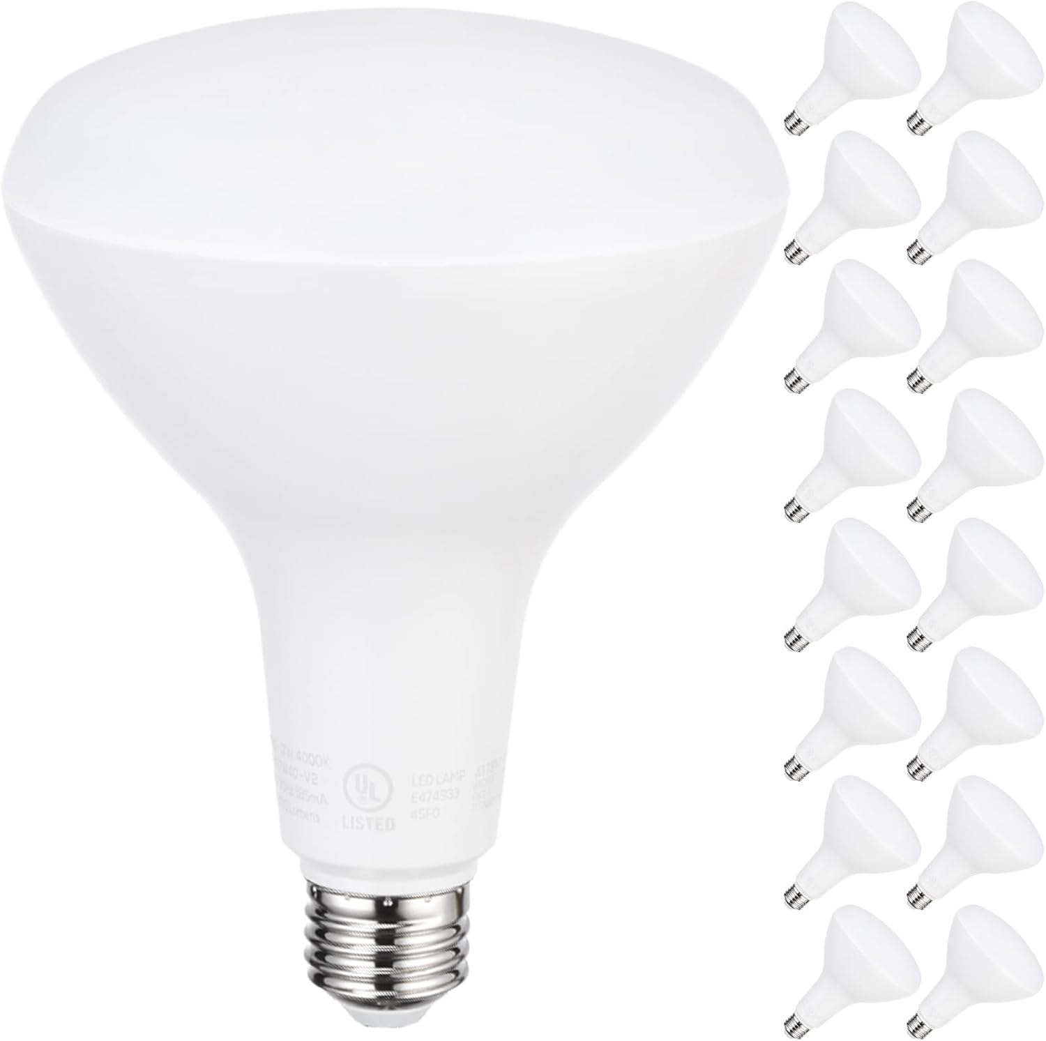 TORCHSTAR 16-Pack BR40 LED Bulbs for Bright Indoor Lighting