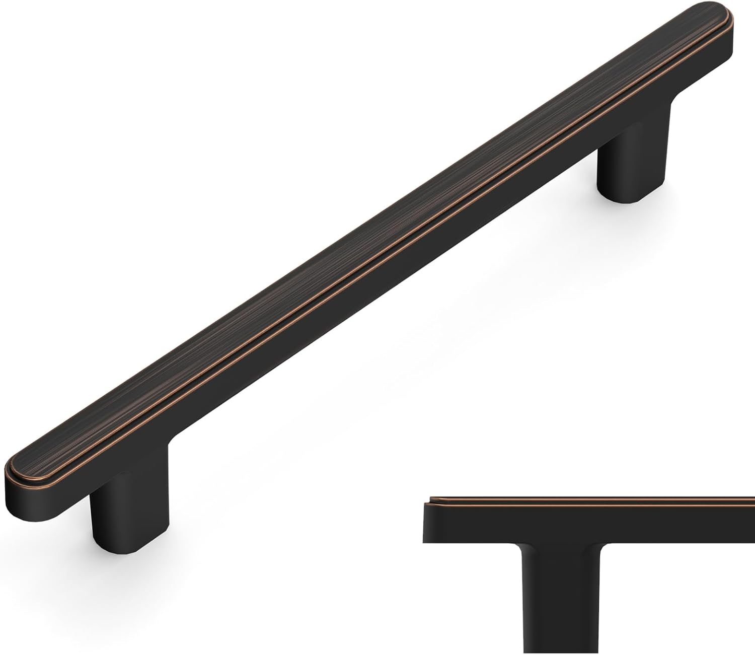 Amerdeco 10 Pack Oil Rubbed Bronze Cabinet Pulls for Kitchen