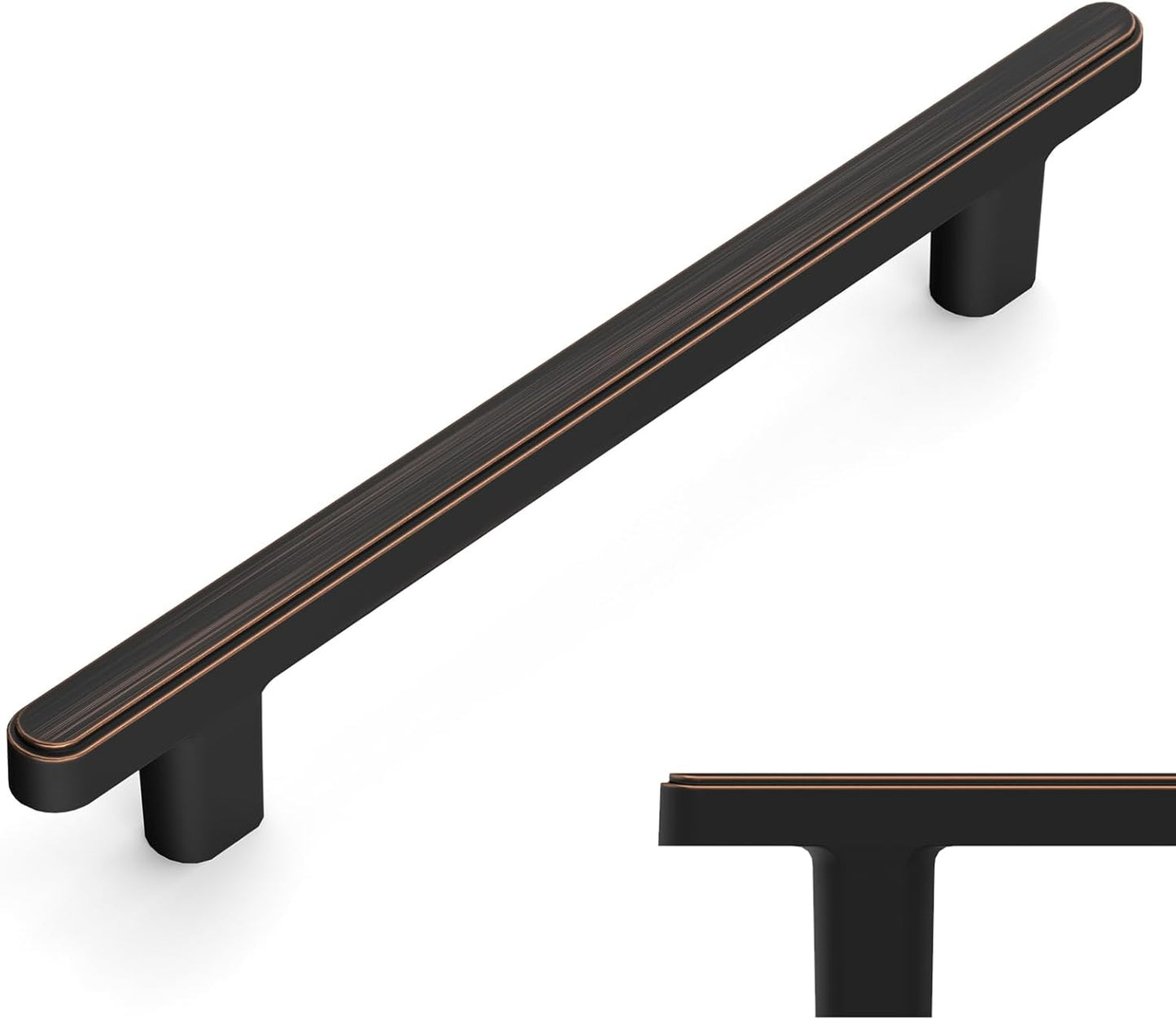 Amerdeco 10 Pack Oil Rubbed Bronze Cabinet Pulls for Kitchen