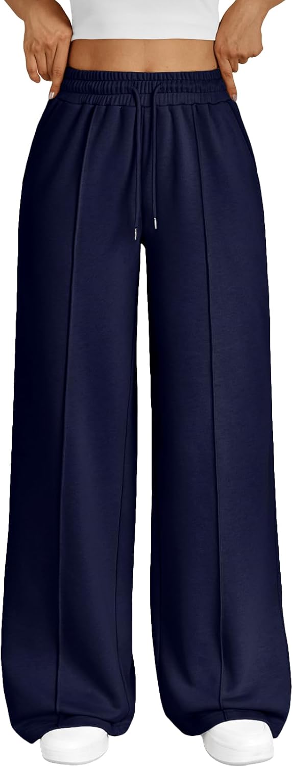 Trendy Queen Womens Wide Leg Sweatpants for Casual Comfort