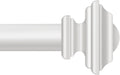 White Curtain Rods 32 to 120 in Adjustable Heavy Duty - Square Finials