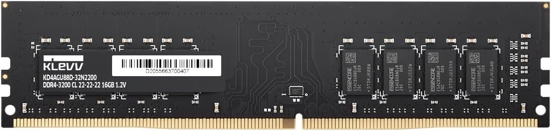 KLEVV DDR4 16GB 3200MHz CL22 UDIMM Desktop RAM for Gamers