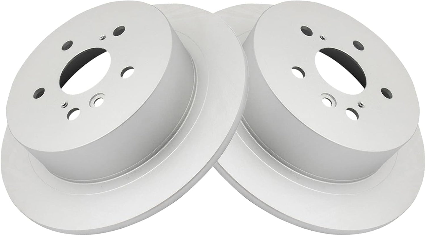 TRQ Rear Brake Rotors Set Solid Premium G-Coated for Highlander