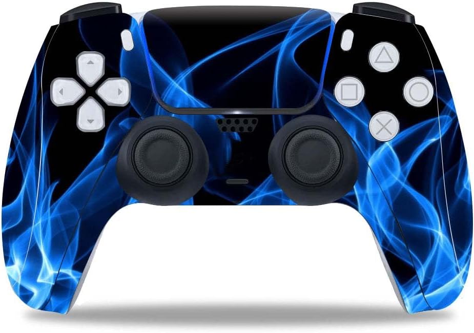 Blue Fire Vinyl Skin: PS5 Controller Protection