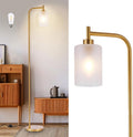 DLLT Floor Lamp Tall for Room Gold Standing Lamp with Frosted Glass