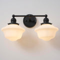 Vintage 2-Lights Wall Sconce Black Milk Glass - Timeless Dual-Arm