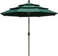 EliteShade 9Ft 3-Tier Market Umbrella - 10-Year Non-Fading Shade