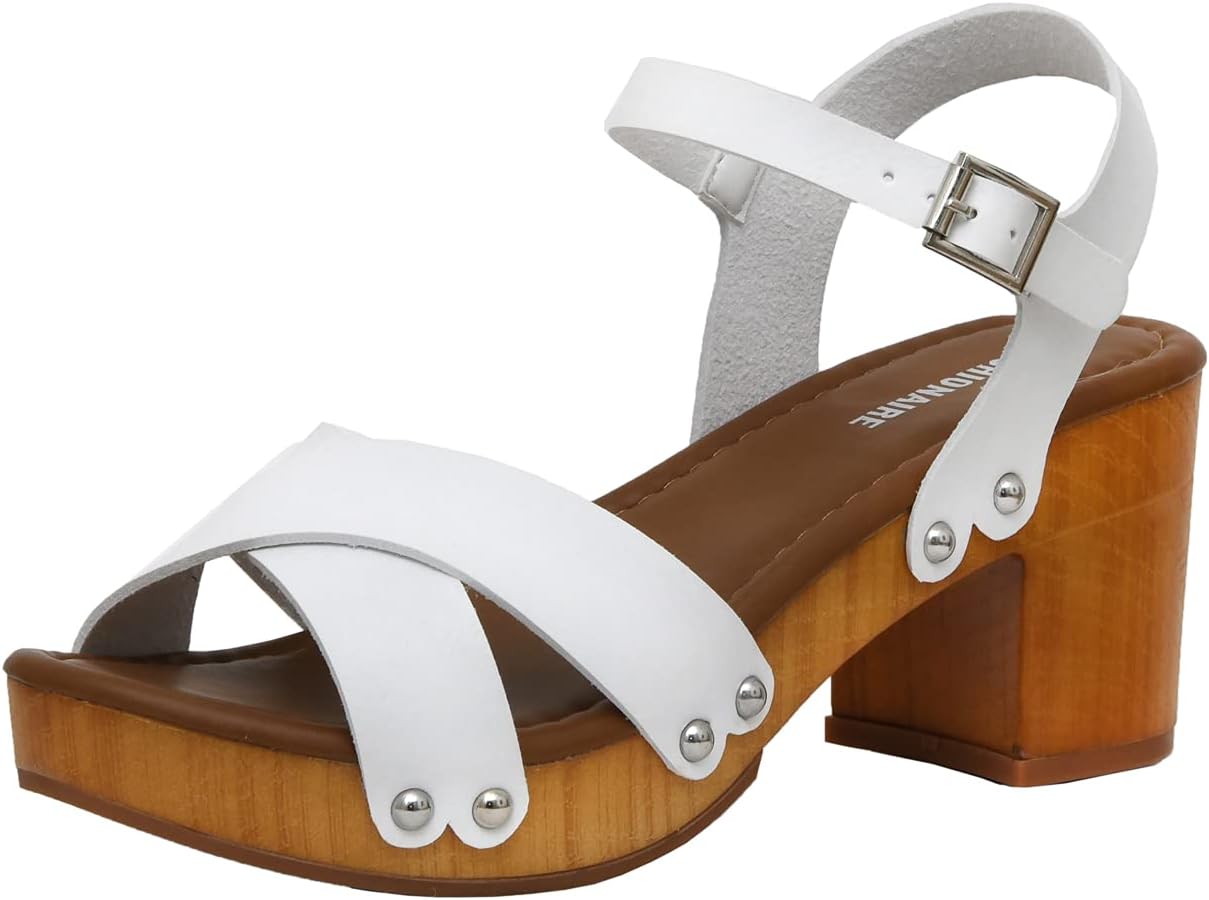 CUSHIONAIRE Women's Slate Faux Wood Sandal with Memory Foam