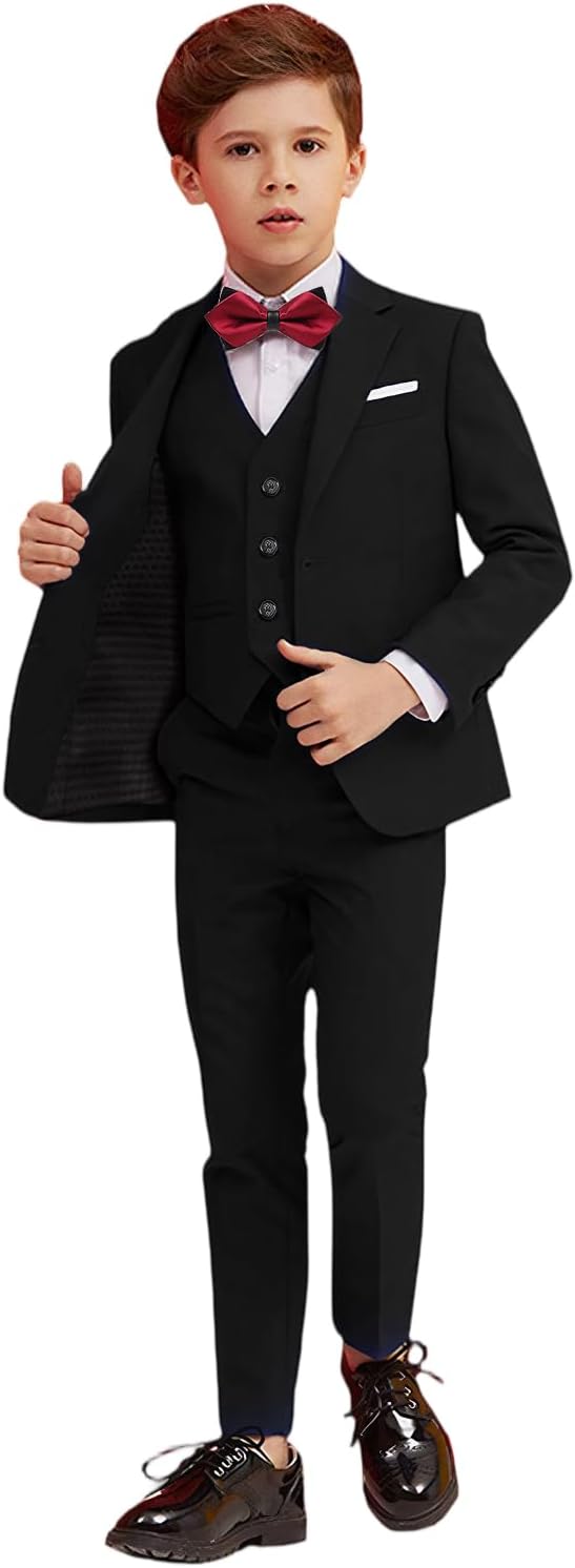 Boy Suits 5 Piece Slim Fit Suit for Kids Formal Events