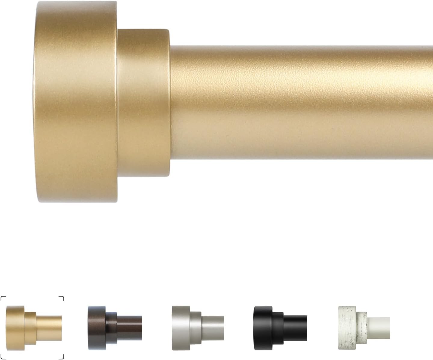 Adjustable Heavy Duty Brass Gold Curtain Rod 72-144