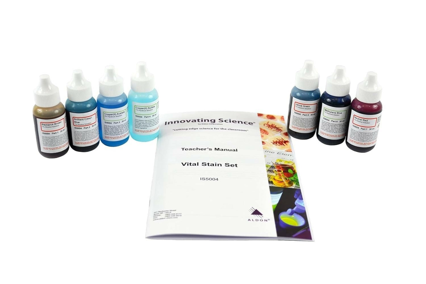 AmScope SK-6 Microscope Stains Vital Stain Kit for Biology