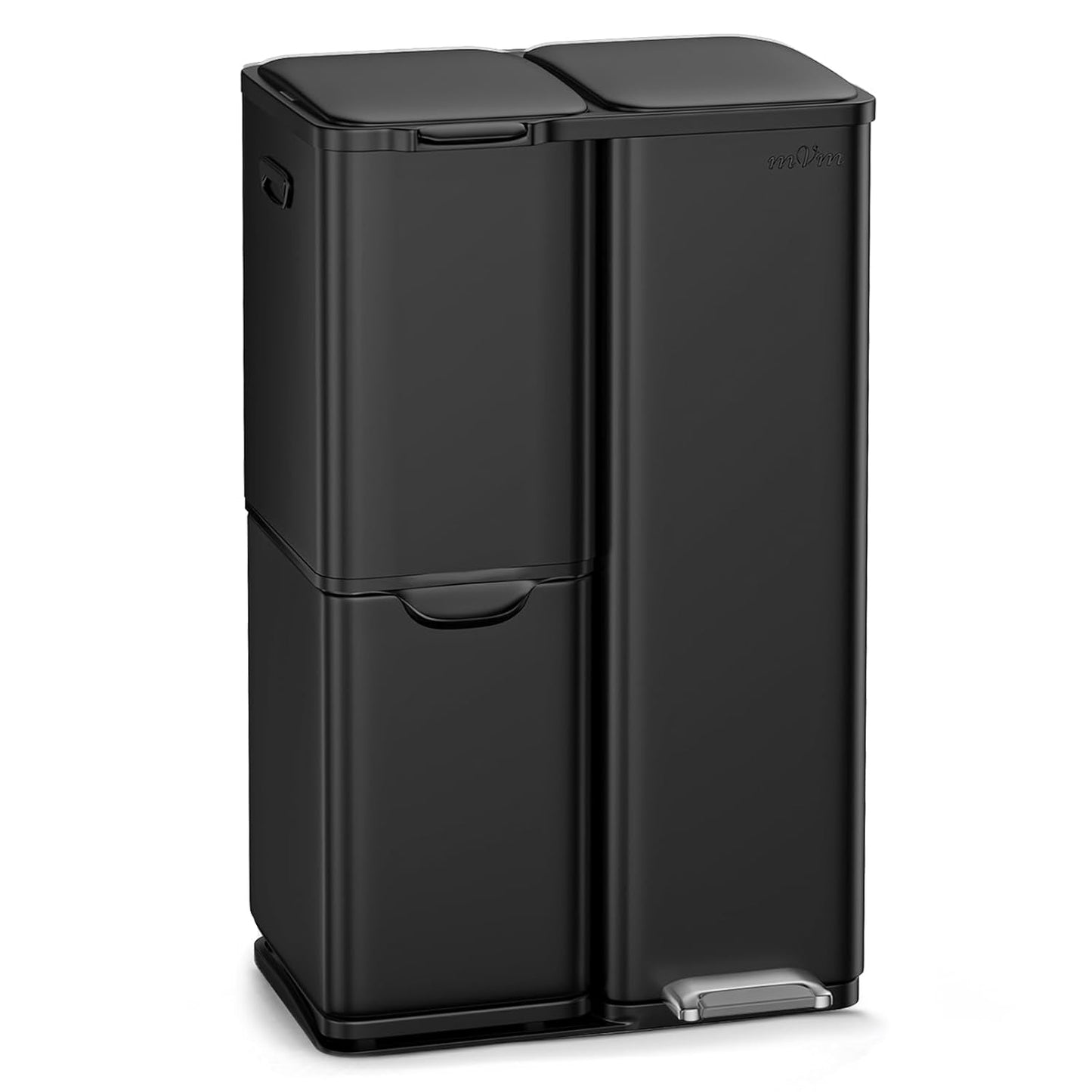 16 Gal 3 Compartment Kitchen Trash Can for Home and Office