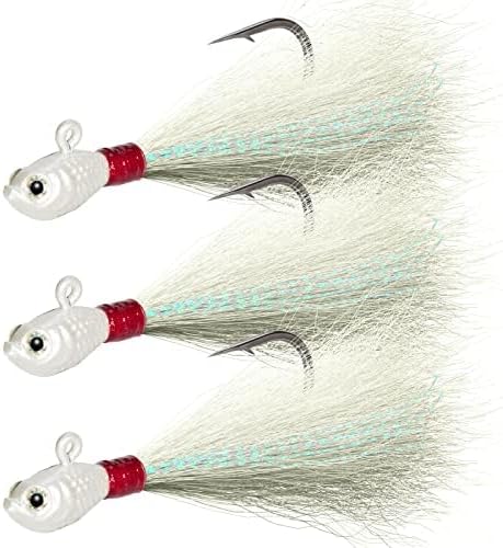 Dr.Fish Bucktail Jig Lure 3 Pack for Saltwater and Freshwater Fishing