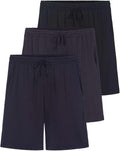 Mens 3-Pack Soft Lounge Sleep Shorts - Breathable Comfort