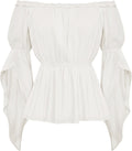 Scarlet Darkness Renaissance Shirt for Women - Bell Sleeve Peasant Top