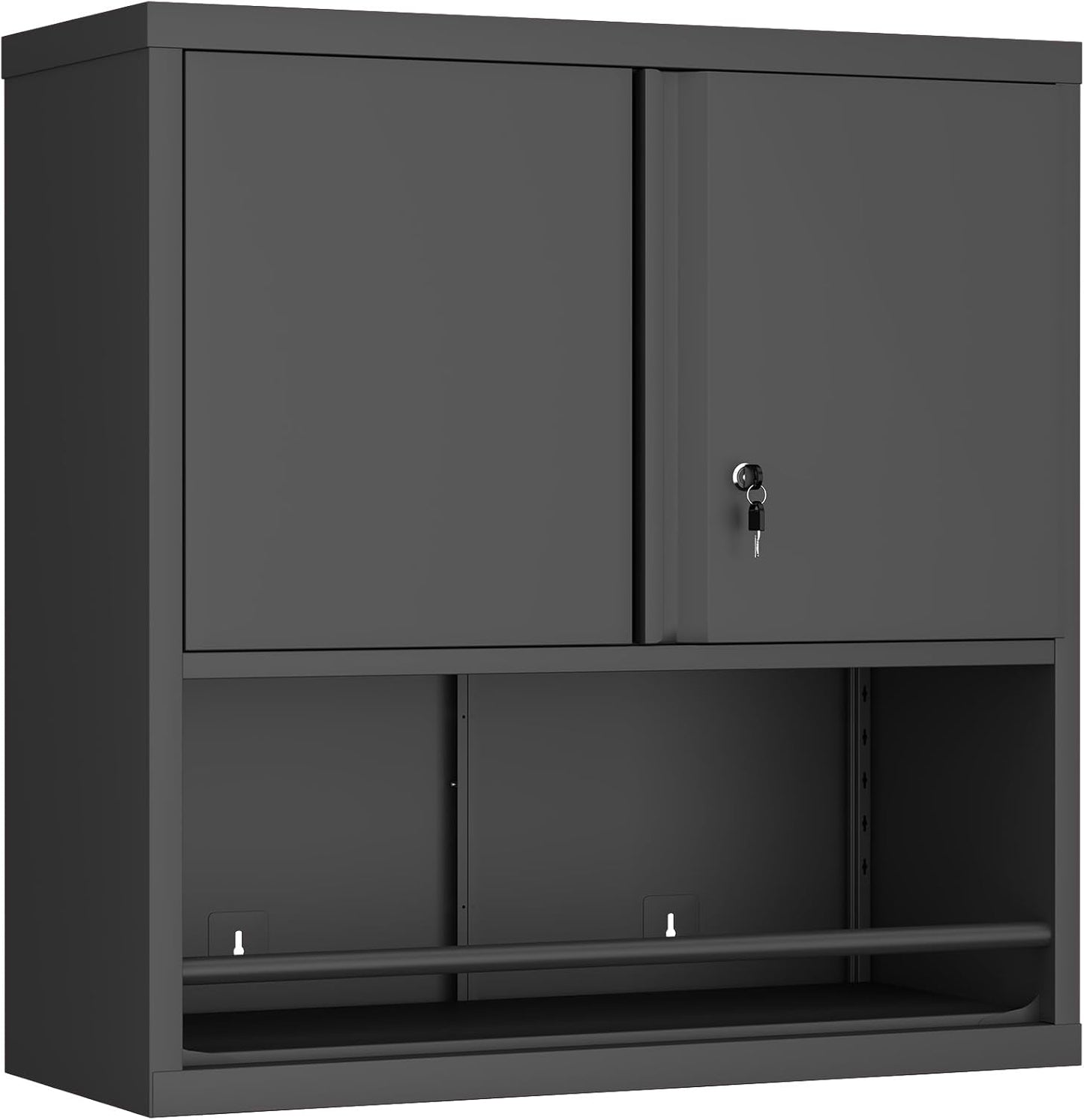 GREATMEET 31in H Metal Garage Storage Cabinets with Lockable Doors