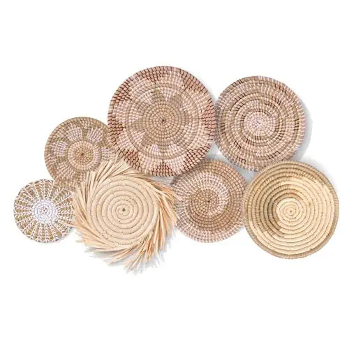 Decocoon Set of 7 Boho Wall Basket Decor for Unique Spaces