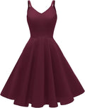 Women's 1950s Retro Spaghetti Strap Cocktail Swing Dress - Cotton