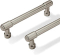 Solid Heavy Duty Jasper Pulls 10 Pack - Brushed Satin Nickel Cabinet