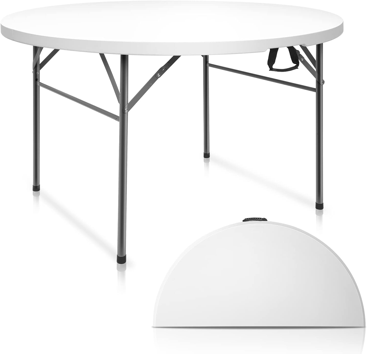 VINGLI 48in Round Bi-Folding Table for Events and Parties