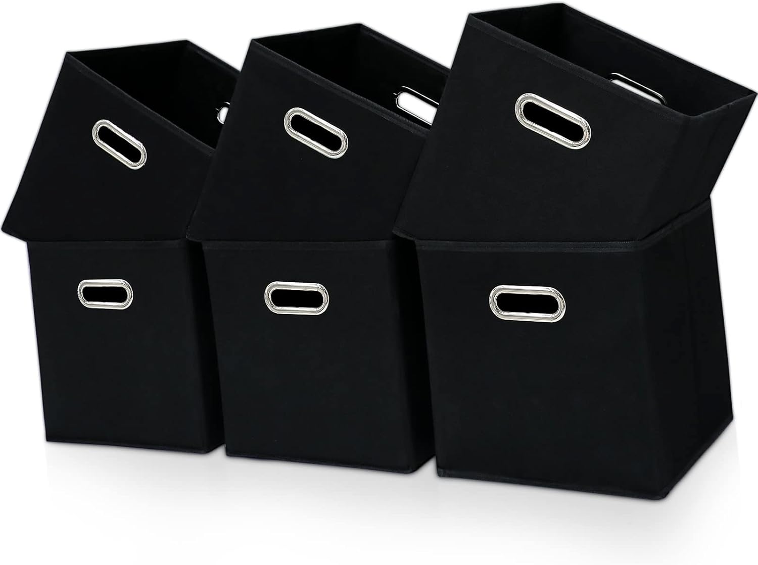 Black Fabric Cubby Storage Bins for Organizing Your Space