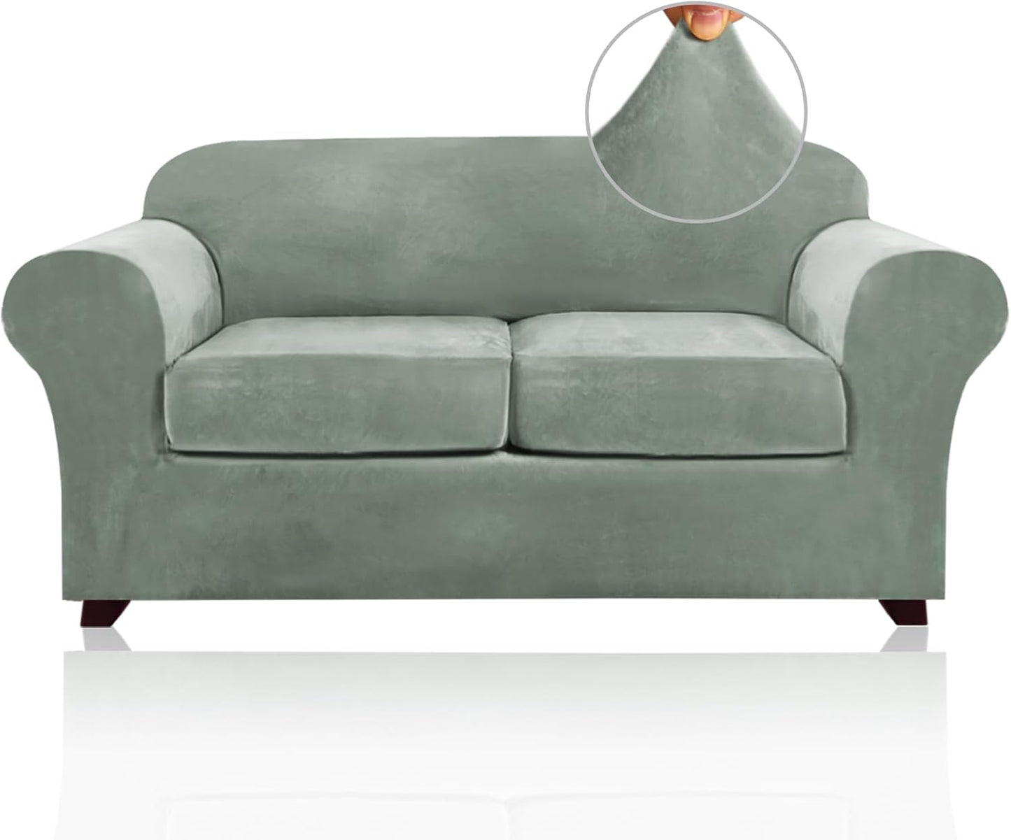 PrinceDeco Velvet Couch Cover for Loveseat Up to 72 Inch