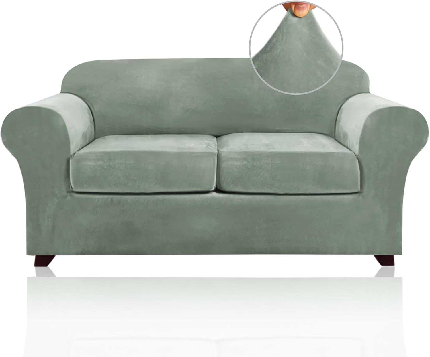 PrinceDeco Velvet Couch Cover for Loveseat Up to 72 Inch