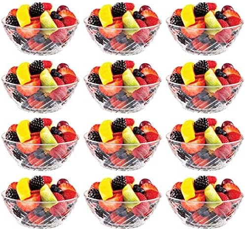 Vikko Glass Bowls Set of 12 Decorative Dessert Bowls for Serving