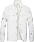 Men's Denim Jacket Slim Fit Distressed Trucker - Versatile Style