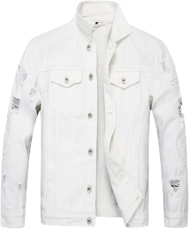 LZLER Men's Distressed Denim Jackets for Trendy Casual Style