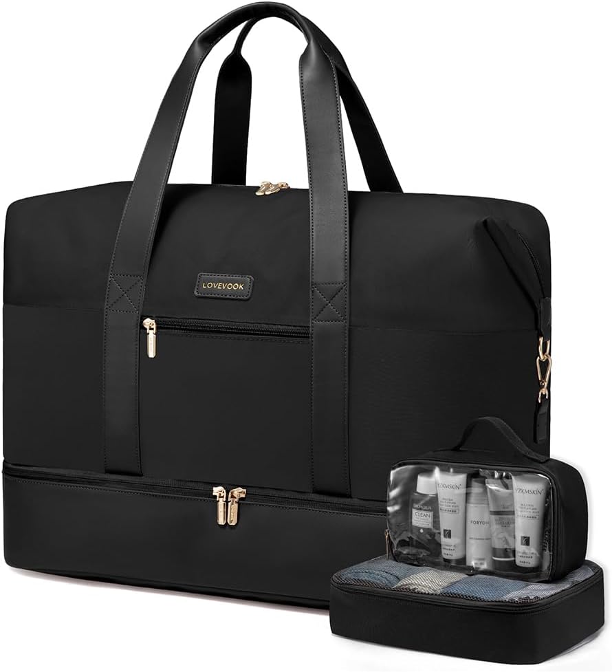 LOVEVOOK Weekender Bag: Large Travel Duffel with Packing Cubes