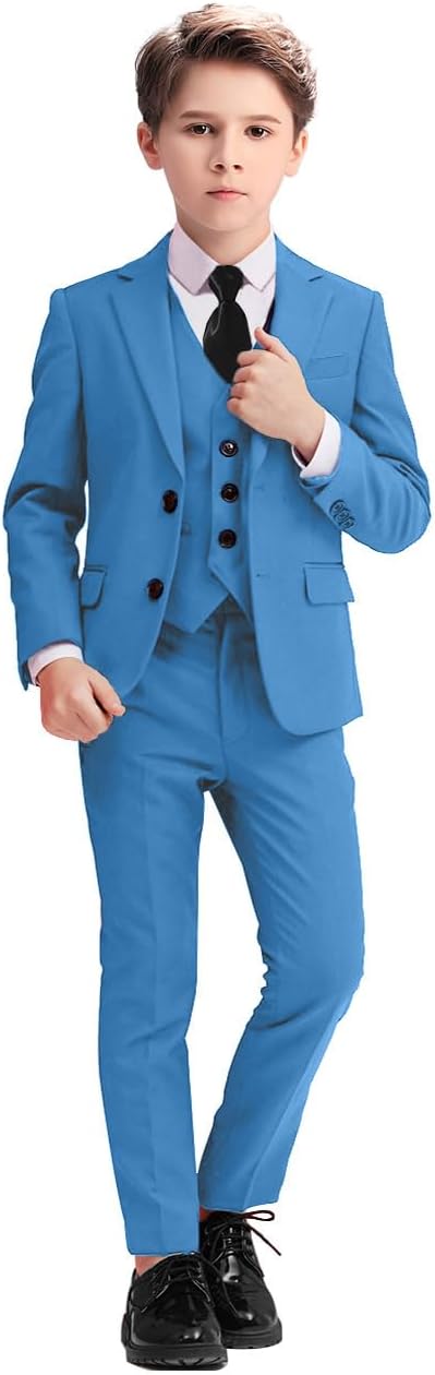 Boys Suits 5 Piece Slim Fit Suit for Kids Formal Events