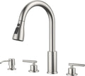 APPASO 2 Handle Kitchen Faucet with Soap Dispenser - Durable Brushed