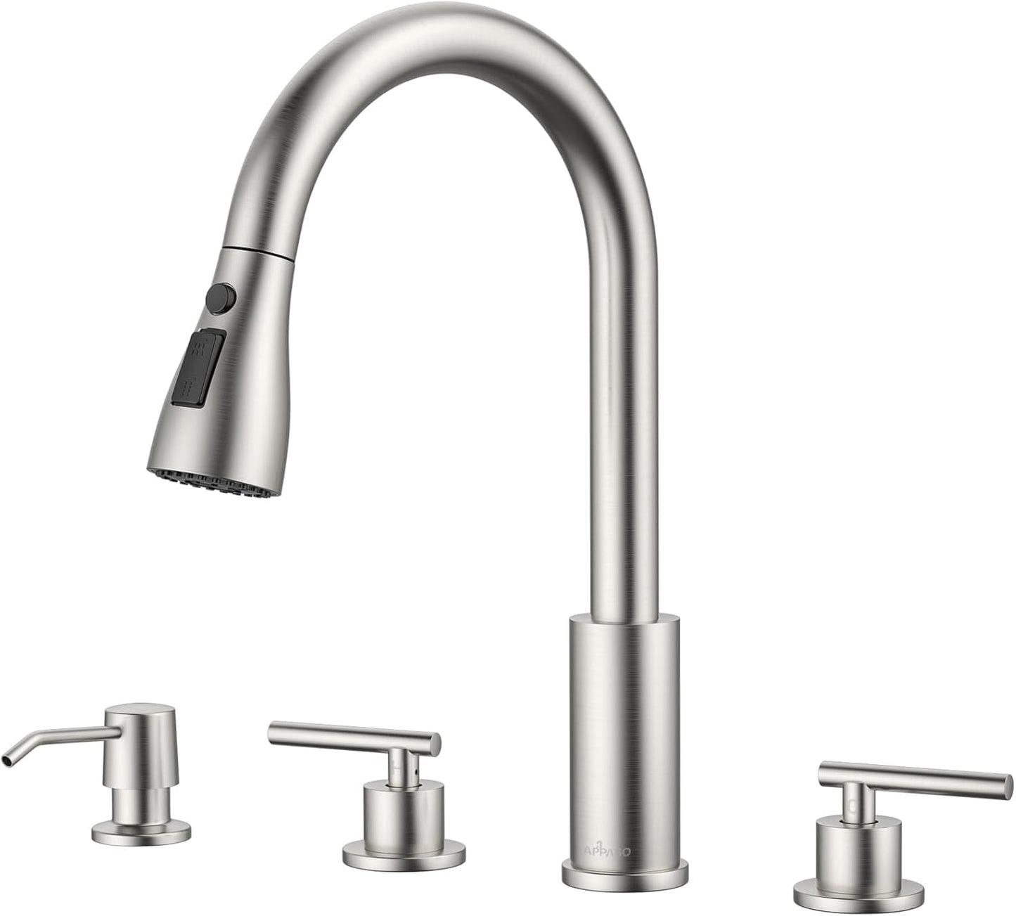 APPASO 2 Handle Kitchen Faucet with Soap Dispenser and Sprayer
