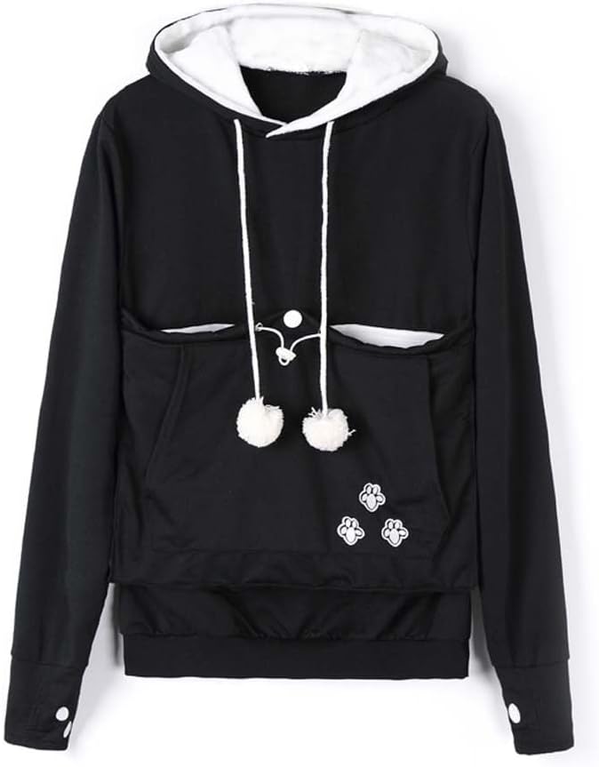 VincentDeep Cat Ear Kangaroo Hoodie - Carry Your Pets Easily!