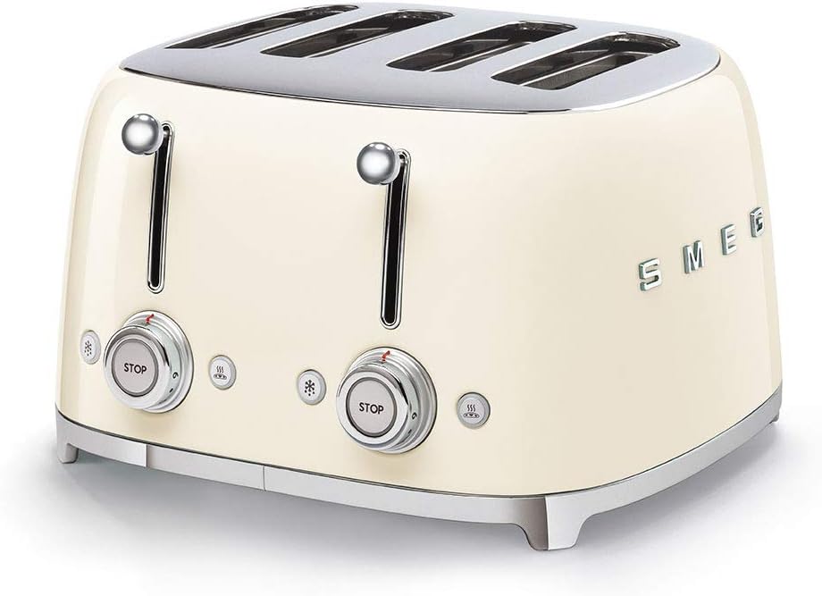 Smeg 50fts Style Retro Aesthetic 4 Slice Toaster with 6 Presets