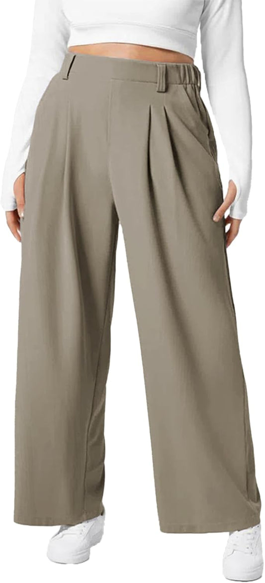 Eytino Womens Plus Size Wide Leg Dress Pants for Comfort