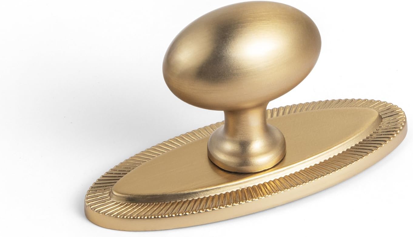 Goo-Ki Champagne Bronze Cabinet Knobs with Backplate for Elegance